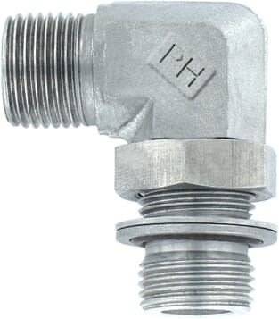 Pièces agricoles - Hydraulique - Coude Ajustable M/M 3/8" BSP SS