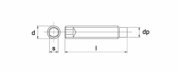 Pièces agricoles - Fasteners - Vis sans tête six pans creux bout pointeau téton M10x25 noir