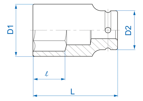 Outils - Outils divers - Douille longue à choc 3/4" 1-15/16"