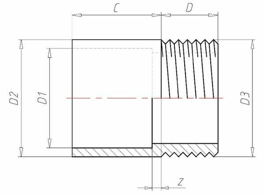 Pièces agricoles - Hydraulique - Manchon adaptateur 40mm x M 1 1/2"