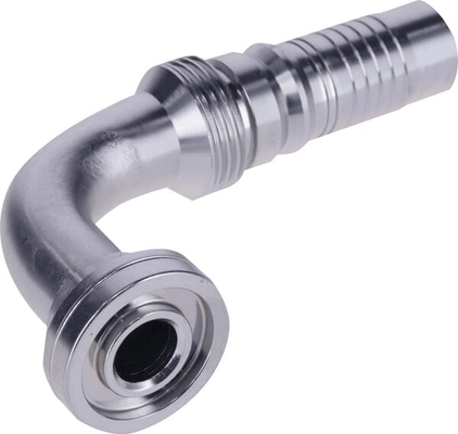 Pièces agricoles - Hydraulique - Raccord à sertir 4SH-DN20 avec flasque ø31,8 mm 90°