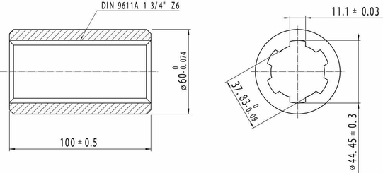 Pièces agricoles - Transmission - Tube 100L 1 3/4"