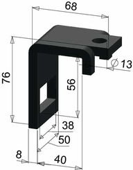 Pièces agricoles - Travail du sol - Bride 32x10mm pour châssis 40x40mm
