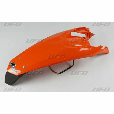 Pièces Quad & Motos - Plastiques - Garde-boue arrière + support de plaque avec feu UFO orange KTM