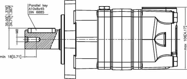 Pièces agricoles - Hydraulique - Moteur Orbit Cardan Ø32, Sta