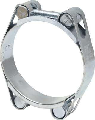 Pièces agricoles - Fasteners - Collier de serrage, 80-90 mm double boulon, double bande DIN912 zingué Kramp