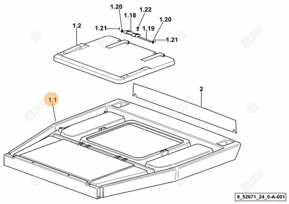 Pièces agricoles - Cabine et structure - TOIT OUVRANT