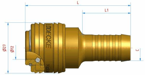 Pièces agricoles - Pièce pneumatique - Raccord rap. extr. tuyau 6 mm