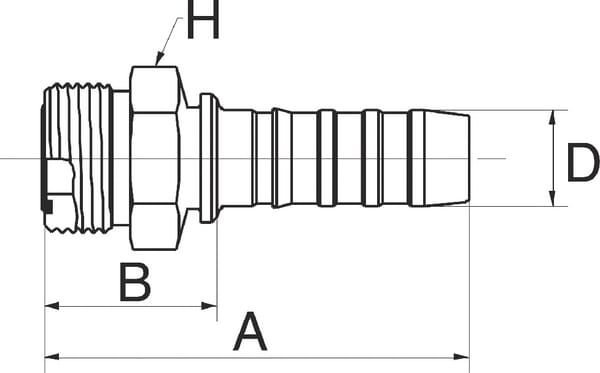 Pièces agricoles - Hydraulique - Racc. à sertir DN20-1"7/16 SAE