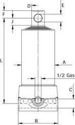 Pièces agricoles - Hydraulique - Vérin télescopique, 3 étages, course 893 mm