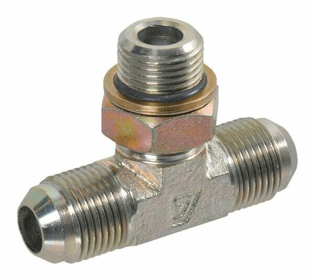 Pièces agricoles - Hydraulique - Raccord T orientable JIC/BSP 3/4 - 3/8