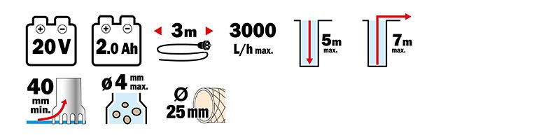Materiels - Pompe - POMPE VIDE-FUT ET VIDE-CAVE "R-BAT20" SANS BATTERIE NI CHARGEUR