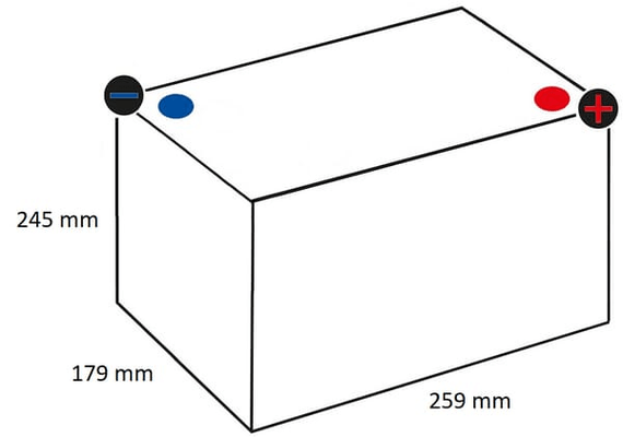 Pièces agricoles - Eclairage - Batterie 6V 225(C20)/185Ah(C5) plomb-acide noyé