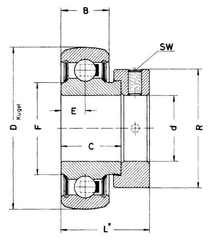 Pièces agricoles - Roulements - Roulement 40x80x43.7 SKF