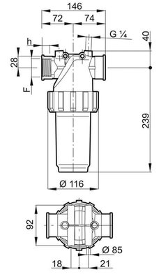 Pièces agricoles - Pièce Pulvérisateur - Filtre 1 1/4" 100 mesh