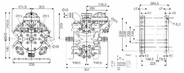 Pièces agricoles - Pièce Pulvérisateur - Pompe haute pression à piston et membrane APS 145 MM