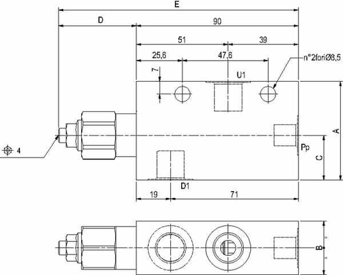 Pièces agricoles - Hydraulique - Soupape d'équilibrage N1116 3/8 G5P4