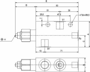Pièces agricoles - Hydraulique - Soupape d'équilibrage N1116 3/8 G5P4