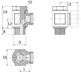 Pièces agricoles - Hydraulique - Raccord orientable 6LL-1/8BSP