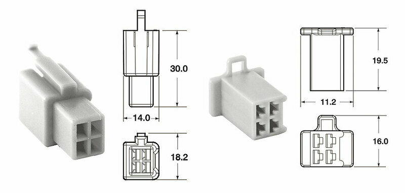 Pièces Quad & Motos - Outillage - Jeu de connectiques 4 voies 110 ML BIHR type origine Ø0,5mm²/0,85mm² - 5 jeux complets