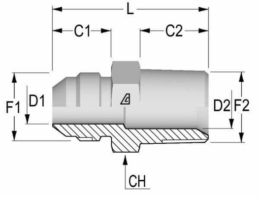 Pièces agricoles - Hydraulique - Union male JIC/NPT 7/8 - 1/2