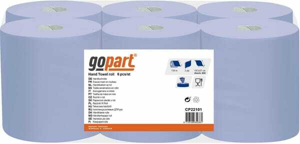 Chimie - Chimie divers - Essuie-tout, rouleau bleu, 19cm x 150m, 2 plies, extérieur Ø200mm, gaufré, gopart