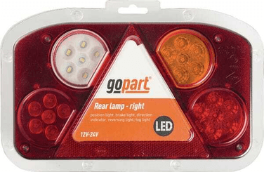 Pièces agricoles - Eclairage - Feu arrière LED rectangle droit câblé