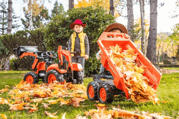 Loisirs - Jouets - Tractopelle Kubota avec excavatrice et remorque