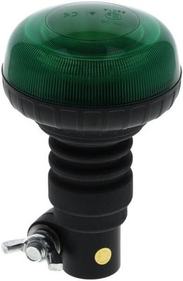 Pièces agricoles - Eclairage - Gyrophare LED, profil bas, 15 W, 12-24 V, verte, montage sur poteau flexible, Ø 86 mm x 138 mm