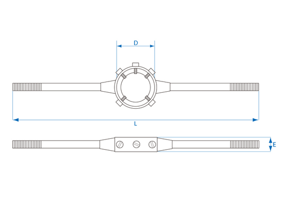 Outils - Outils divers - Porte-filière M10-M11 L:260mm