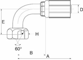 Pièces agricoles - Hydraulique - Racc. à sertir 90° DN10-3/8BSP