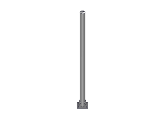 Materiels - Accessoires 20Kg-30Kg - POTEAU TREFLE NU SUR PLATINE D.102MM L.2.13M