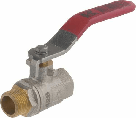 Pièces agricoles - Hydraulique - Vanne à bille BSP femelle/mâle 3/8" + poignée SS