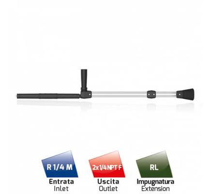 Pièces agricoles - Hydraulique - Double lance 985 mm, stainless steel