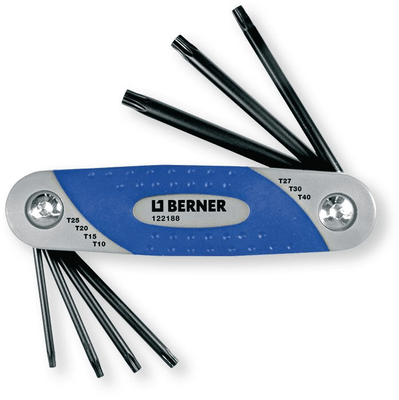 Outils - Outils divers - Jeu de 7 clés mâles empreintes Tx sur montures (Tx 10 - Tx 15 - Tx 20 - Tx 25 - Tx 27 - Tx 30 - Tx 40) (par 1)