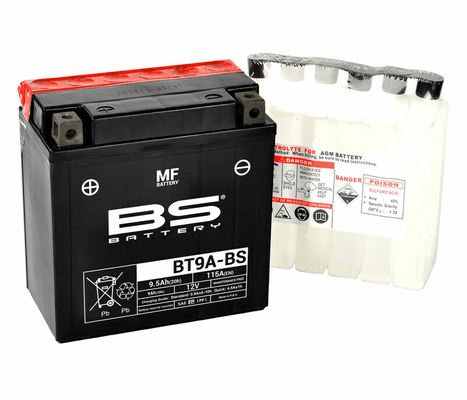 Pièces Quad & Motos - Electrique - Batterie BS BATTERY sans entretien avec pack acide - BT9A-BS
