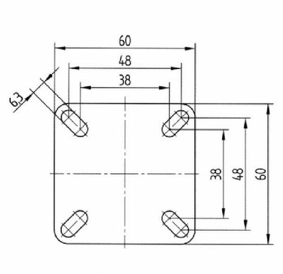 Pièces agricoles - Outils atelier - Roue pivotante, roue en polyuréthane : Ø75x25mm, Fixation de plaque: 60x60mm Load: 75kg Tente