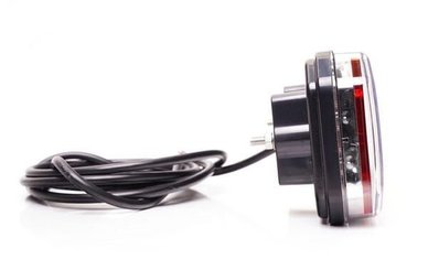 Pièces agricoles - Eclairage - Feu arrière multifonction LED, gauche, avec plaque d'immatriculation latérale, rouge/orange/blanc, 12-24 V, 236 x 104 x 40,5 mm