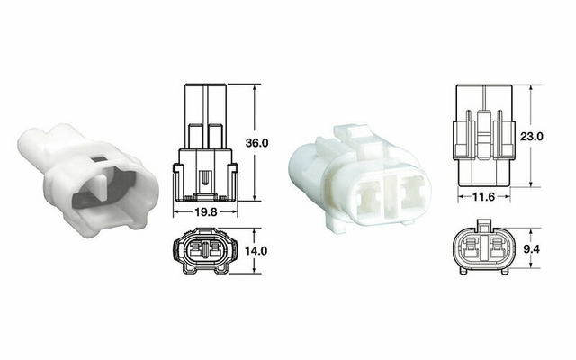 Pièces Quad & Motos - Outillage - Jeu de connectiques 2 voies série 090 SMTO BIHR type origine Ø0,85mm²/1,25mm² - 5 jeux complets