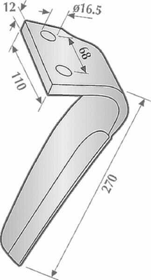 Pièces agricoles - Travail du sol - Dent herse droite adapt. sur Kuhn