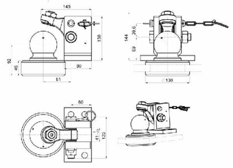 Pièces agricoles - Tracteur pièce adaptable - Verrouillage et boule K80