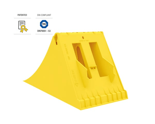 Pièces agricoles - Pièce divers - Cale de roue Crowny® 53, jaune, homologuée, thermoplastique