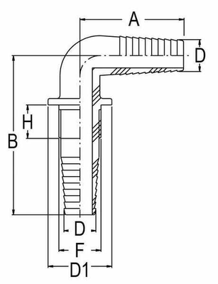 Pièces agricoles - Pièce Pulvérisateur - Passe-cloison 90° 1/2"