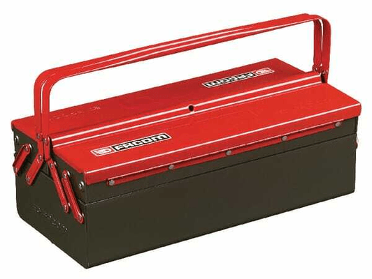Outils - Outils divers - Caisse à outils 220x475x185mm, capacité 13l, métal noir/rouge, 3 compartiments, Facom