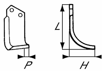 Pièces agricoles - Travail du sol - Lame de fraise g. Valpadana