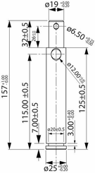 Pièces agricoles - Tracteur pièce adaptable - Axe d'atelage 25x157mm Kramp
