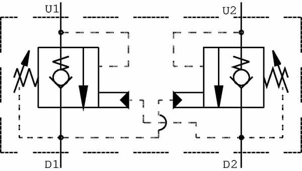 Pièces agricoles - Hydraulique - Soupape d'équilibrage VODL 05 A06 S B 3/8