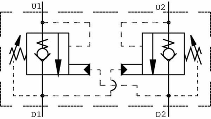 Pièces agricoles - Hydraulique - Soupape d'équilibrage VODL 05 A06 S B 3/8