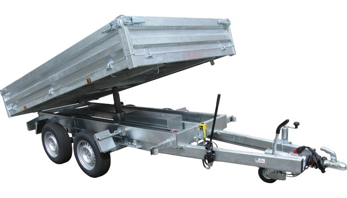 Materiels - Remorque voiture - BENNE 322x170x35 freinée roues dessous pompe électrique PTAC : 2500 kg