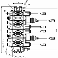Pièces agricoles - Hydraulique - Vanne sections 8 sections